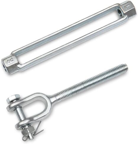 Turnbuckle Hook, 2Pack 1/2 Inch M12 Hot Dipped Galvanized Steel Jaw and Jaw Turnbuckle, 2200 lbs Working Load Limit Heavy Duty Turnbuckle for Tractor Sun Shades Cables Tent Outdoor String Lights in Kuwait