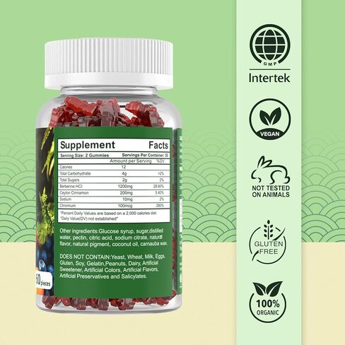 علكات البربرين مع قرفة سيلان 1200 ملغ، دعم صحي، 60 علكة طبيعية بنكهة التوت المختلط in Kuwait