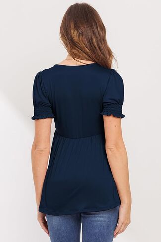 Womens V Neck Wrap Short Sleeve Maternity Top in Kuwait