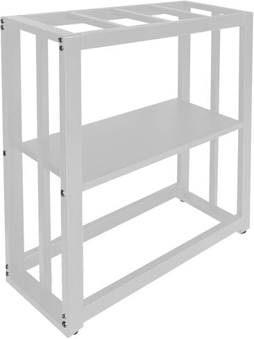 Fish Tank Stand 20 Gallon, Double Layer Metal Aquarium Stand with Storage, 24.8" x 9.45" x 29.5" Breeder Reptile Tank Stand （White） in Kuwait
