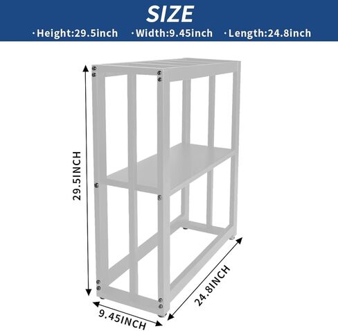 Fish Tank Stand 20 Gallon, Double Layer Metal Aquarium Stand with Storage, 24.8" x 9.45" x 29.5" Breeder Reptile Tank Stand （White） in Kuwait
