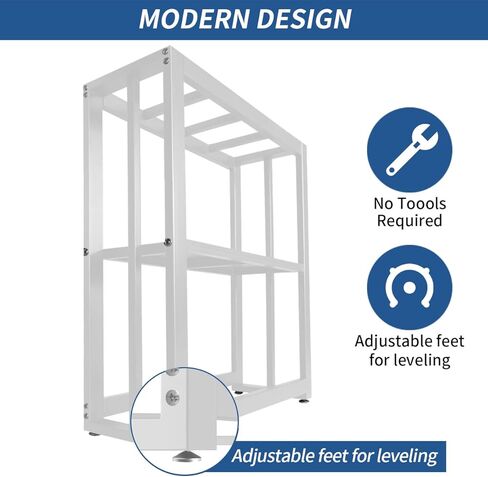 Fish Tank Stand 20 Gallon, Double Layer Metal Aquarium Stand with Storage, 24.8" x 9.45" x 29.5" Breeder Reptile Tank Stand （White） in Kuwait