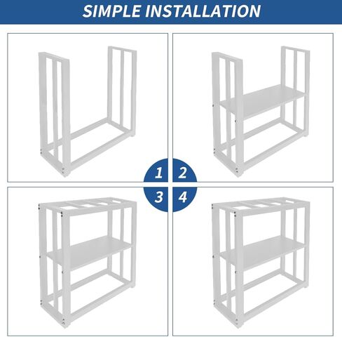 Fish Tank Stand 20 Gallon, Double Layer Metal Aquarium Stand with Storage, 24.8" x 9.45" x 29.5" Breeder Reptile Tank Stand （White） in Kuwait