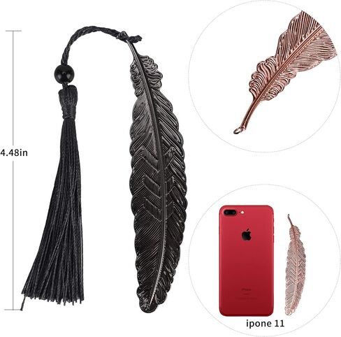 7 Pieces Vintage Metal Feather Bookmarks with Tassels and Beaded for Adults and Kids,Perfect Kids Office School Reading and Gifts and Collections,Ideal Gift for Reader, Woman and Kids.(Seven Colors) in Saudi Arabia