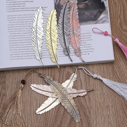7 Pieces Vintage Metal Feather Bookmarks with Tassels and Beaded for Adults and Kids,Perfect Kids Office School Reading and Gifts and Collections,Ideal Gift for Reader, Woman and Kids.(Seven Colors) in Saudi Arabia