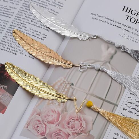 7 Pieces Vintage Metal Feather Bookmarks with Tassels and Beaded for Adults and Kids,Perfect Kids Office School Reading and Gifts and Collections,Ideal Gift for Reader, Woman and Kids.(Seven Colors) in Saudi Arabia