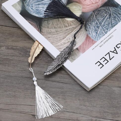 7 Pieces Vintage Metal Feather Bookmarks with Tassels and Beaded for Adults and Kids,Perfect Kids Office School Reading and Gifts and Collections,Ideal Gift for Reader, Woman and Kids.(Seven Colors) in Saudi Arabia