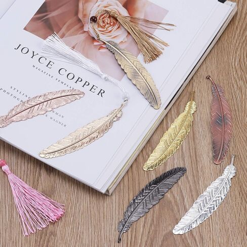 7 Pieces Vintage Metal Feather Bookmarks with Tassels and Beaded for Adults and Kids,Perfect Kids Office School Reading and Gifts and Collections,Ideal Gift for Reader, Woman and Kids.(Seven Colors) in Saudi Arabia