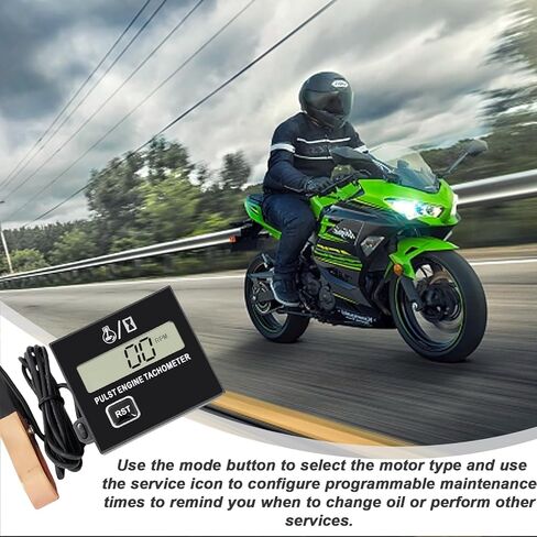 Digital Tachometer, Small Engine Tachometer, Digital Inductive Tachometer with Clip, Motorcycle Tachometer with Digital Display Timer Gauge, Chainsaw Tachometer for Small Gasoline Engines in Kuwait