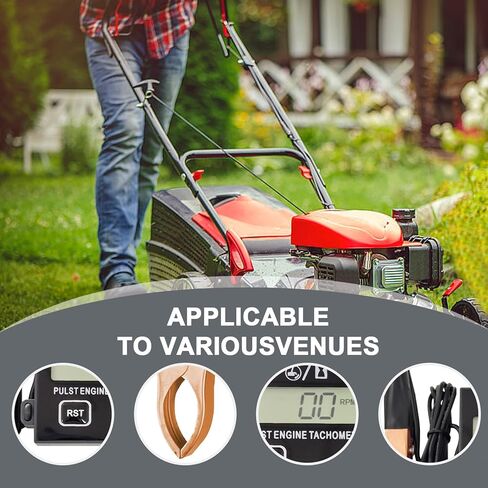 Digital Tachometer, Small Engine Tachometer, Digital Inductive Tachometer with Clip, Motorcycle Tachometer with Digital Display Timer Gauge, Chainsaw Tachometer for Small Gasoline Engines in Kuwait