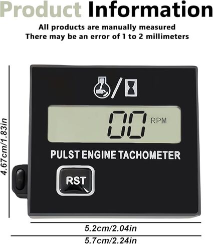 Digital Tachometer, Small Engine Tachometer, Digital Inductive Tachometer with Clip, Motorcycle Tachometer with Digital Display Timer Gauge, Chainsaw Tachometer for Small Gasoline Engines in Kuwait