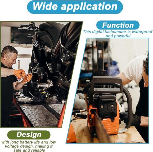 Digital Tachometer, Small Engine Tachometer, Digital Inductive Tachometer with Clip, Motorcycle Tachometer with Digital Display Timer Gauge, Chainsaw Tachometer for Small Gasoline Engines in Kuwait