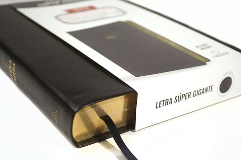Biblia Reina Valera letra súper gigante, símil piel negro / Spanish Bible Reina Valera Super Giant Print, Black Leathersoft in Saudi Arabia