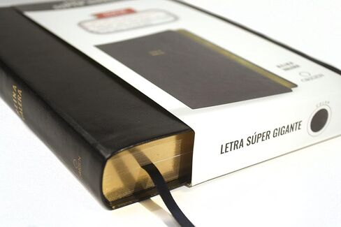 Biblia Reina Valera letra súper gigante, símil piel negro / Spanish Bible Reina Valera Super Giant Print, Black Leathersoft in Saudi Arabia