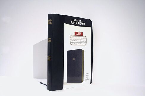 Biblia Reina Valera letra súper gigante, símil piel negro / Spanish Bible Reina Valera Super Giant Print, Black Leathersoft in Saudi Arabia