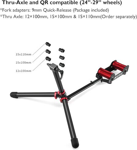 حامل مدرب الدراجة مقاوم للتعديل - بكرات دراجة مغناطيسية محمولة للتمرين الداخلي/اللياقة البدنية/التمرين - سبيكة ألومنيوم قابلة للطي مع حقيبة حمل للسفر in Kuwait