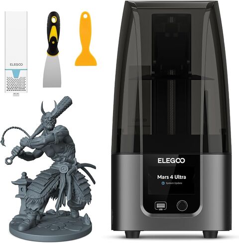 طابعة ELEGOO Mars 4 الراتنج ثلاثية الأبعاد مع شاشة LCD أحادية اللون 7 بوصة 9K COB مصدر ضوء الأشعة فوق البنفسجية وواقي الشاشة حجم الطباعة 153.36 مم * 77.76 مم * 175 مم in Kuwait