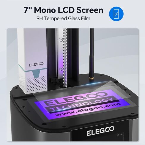 طابعة ELEGOO Mars 4 الراتنج ثلاثية الأبعاد مع شاشة LCD أحادية اللون 7 بوصة 9K COB مصدر ضوء الأشعة فوق البنفسجية وواقي الشاشة حجم الطباعة 153.36 مم * 77.76 مم * 175 مم in Kuwait
