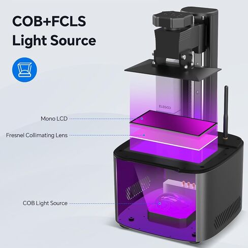 طابعة ELEGOO Mars 4 الراتنج ثلاثية الأبعاد مع شاشة LCD أحادية اللون 7 بوصة 9K COB مصدر ضوء الأشعة فوق البنفسجية وواقي الشاشة حجم الطباعة 153.36 مم * 77.76 مم * 175 مم in Kuwait