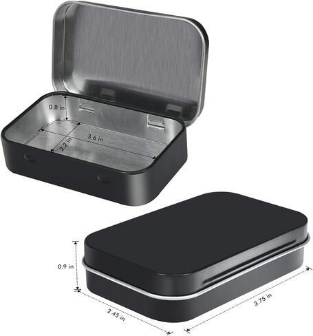 Metal Rectangular Empty Hinged Tins - Black Mini Portable Box Containers Small Storage Kit & Home Organizer for Storage Drawing Pin Candies Jewelry Crafts(Black, 40 Pack) in Saudi Arabia