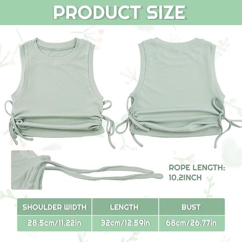 4 قطع من القمصان اللطيفة للفتيات من عمر 10 إلى 12 عامًا، قمصان قصيرة جانبية بعقدة مكشكشة ورقبة دائرية بدون أكمام، قمصان قصيرة لزي الحفلات الموسيقية in Kuwait