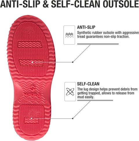HISEA Women's Mud Rain Boots, Waterproof Tall Garden Shoes | Insulated Neoprene Rubber, Anti-Slip Sole, Outdoor Work Boots for Hunting, Gardening, Farming, Muddy Yard Work in Saudi Arabia