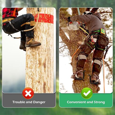 مسامير تسلق الأشجار، معدات تسلق الأشجار قابلة للتعديل مع حزام تسلق، خط قلاب أساسي من أسلاك الفولاذ وخطوات شجرة الصيد، مجموعة أدوات التسلق مع أداة ضبط الحبل ذات القفل الثلاثي لأعمال الشجرة in Kuwait