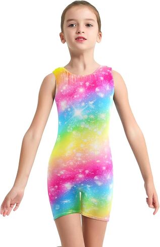 HOZIY Gymnastics Leotards for Girls with Shorts Biketards Dance Tumbling Outfits Matching Scrunchies 1-10 Years Old in Saudi Arabia