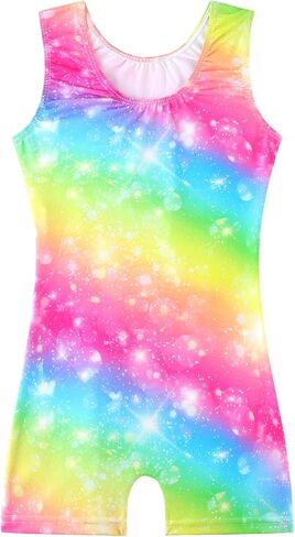 HOZIY Gymnastics Leotards for Girls with Shorts Biketards Dance Tumbling Outfits Matching Scrunchies 1-10 Years Old in Saudi Arabia