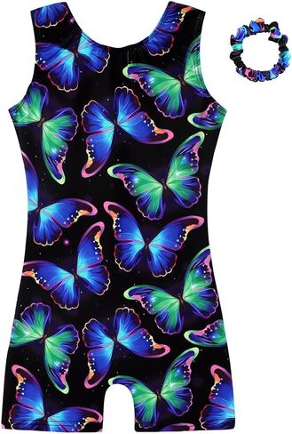 HOZIY Gymnastics Leotards for Girls with Shorts Biketards Dance Tumbling Outfits Matching Scrunchies 1-10 Years Old in Saudi Arabia