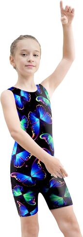 HOZIY Gymnastics Leotards for Girls with Shorts Biketards Dance Tumbling Outfits Matching Scrunchies 1-10 Years Old in Saudi Arabia