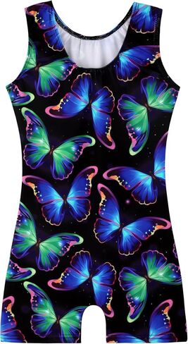 HOZIY Gymnastics Leotards for Girls with Shorts Biketards Dance Tumbling Outfits Matching Scrunchies 1-10 Years Old in Saudi Arabia