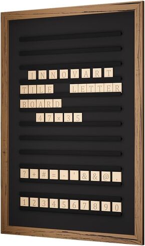 لوح حروف كبير جدًا من البلاط مقاس 47 × 35 بوصة، لوح حروف خشبي بإطار من خشب البلوط الصلب، لوحة قائمة مع حروف وأرقام قابلة للتغيير، لوحة قائمة أسعار الصالون للإعلان والأعمال والمطاعم in Kuwait