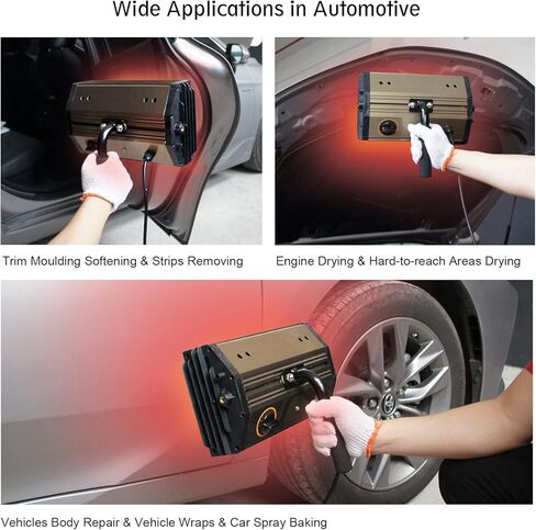 KIMSING IR1 مصباح معالجة الطلاء بالأشعة تحت الحمراء للخبز على الموجات القصيرة باليد، طاقة مقدرة 800 واط، 15 قدمًا إضافيًا، مصباح سخان بالأشعة تحت الحمراء، مجفف لعلاج الطلاء، إصلاح الجسم التلقائي أو البقع، برايمر التجفيف in Kuwait