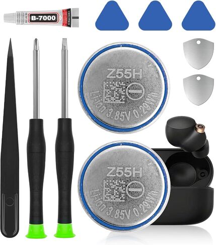 2pack Z55H 75mAh Battery for Sony Headset WF1000XM4 WF-1000XM4, Truly Wireless Earbud Noise Cancelling Headphones Premium 3.85V Battery with Installation Tools Kit in Saudi Arabia