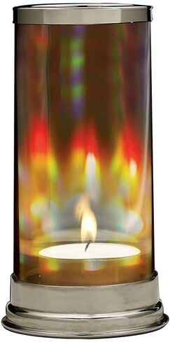 SIGNALS Glass Hurricane Candle Holder Rainbow Prism Crystal Candle Holder, Tealight Candle Lantern, 7 Inch in Kuwait