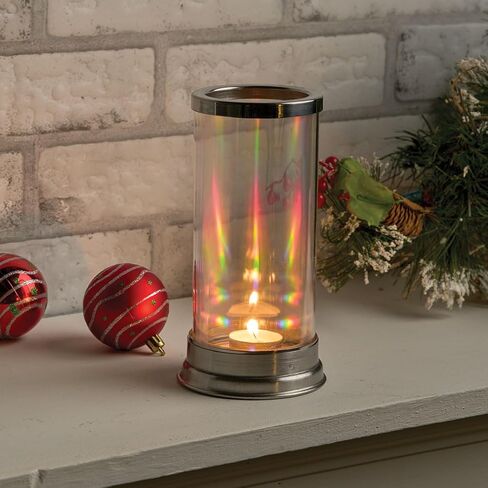 SIGNALS Glass Hurricane Candle Holder Rainbow Prism Crystal Candle Holder, Tealight Candle Lantern, 7 Inch in Kuwait