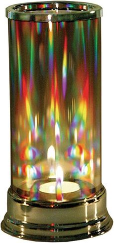 SIGNALS Glass Hurricane Candle Holder Rainbow Prism Crystal Candle Holder, Tealight Candle Lantern, 7 Inch in Kuwait
