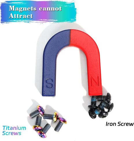 12 قطعة من مسامير دوارة التيتانيوم، مسامير دوارة قرص الفرامل للدراجة M5x10mm (قوس قزح) in Kuwait
