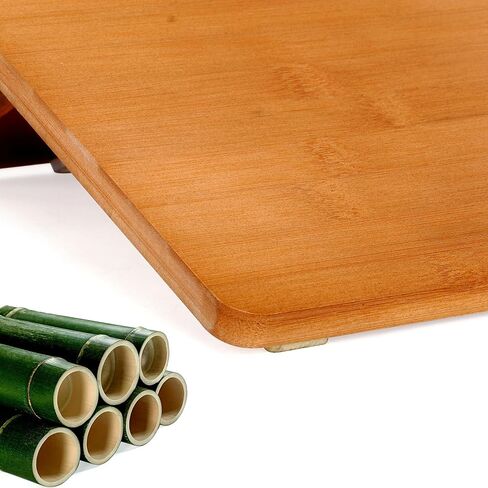 MYOYAY Large Bamboo Book Stand for Reading Double Layer Foldable Desktop Book Holder with Page Clips Adjustable Desktop Document Holder for Home Office Writing Drawing 19.69" x 14.17" 6 Levels in Saudi Arabia