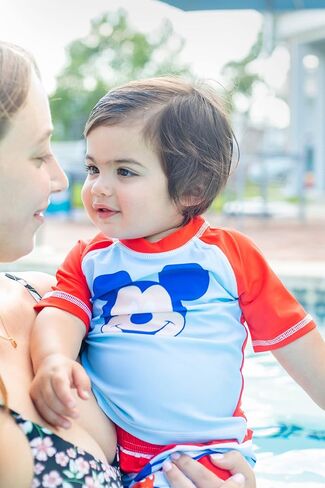 Disney Mickey Mouse Baby Boys Short Sleeve Rash Guard Swim Top in Saudi Arabia