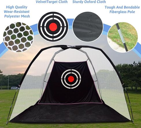 Golf Net, Golf Net for Backyard Driving, Home Golf Practice Net for Backyard, Indoor Golf Net 10x6.5x6FT, Portable Golf Driving Range Net Outdoor, Golf Hitting Net with Target for Precision in Kuwait