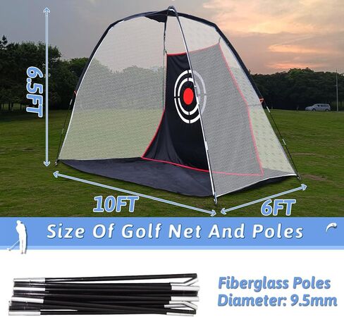 Golf Net, Golf Net for Backyard Driving, Home Golf Practice Net for Backyard, Indoor Golf Net 10x6.5x6FT, Portable Golf Driving Range Net Outdoor, Golf Hitting Net with Target for Precision in Kuwait