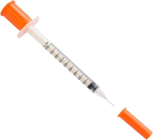 20 Pack 1ml 1cc Plastic Measuring Cylinder with 30Ga 0.5 Inches, Individually Sealed Packaged in Saudi Arabia