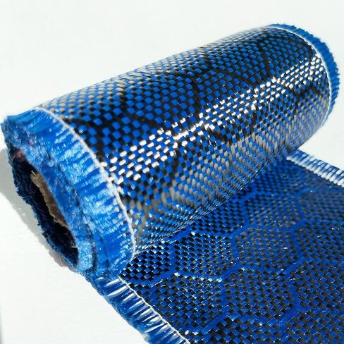 4 in – Beehive Weave - Carbon Fiber Aramid Fabric - Blue - 3K - 240g/meter - Beehive Weave - Advanced Carbon Fiber Cloth Fabric - 4" Wide Hemmed Fabric for Repair, DIY Projects (10, Ft) in Saudi Arabia