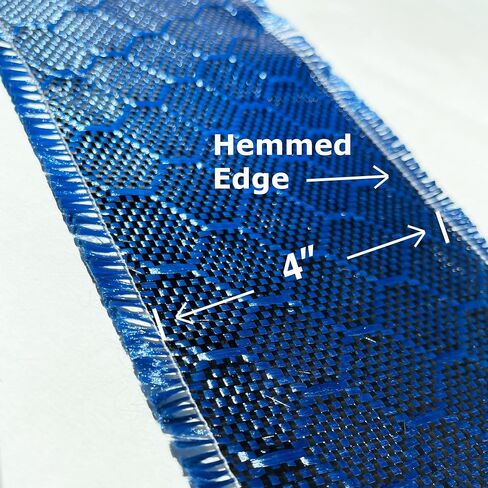 4 in – Beehive Weave - Carbon Fiber Aramid Fabric - Blue - 3K - 240g/meter - Beehive Weave - Advanced Carbon Fiber Cloth Fabric - 4" Wide Hemmed Fabric for Repair, DIY Projects (10, Ft) in Saudi Arabia