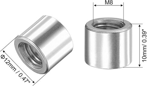 uxcell Round Weld Nuts, M6 x 10mm x 17mm Weld On Bung Female Nut Threaded - 201 Stainless Steel Insert Weldable 10pcs in Saudi Arabia