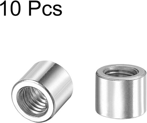 uxcell Round Weld Nuts, M6 x 10mm x 17mm Weld On Bung Female Nut Threaded - 201 Stainless Steel Insert Weldable 10pcs in Saudi Arabia