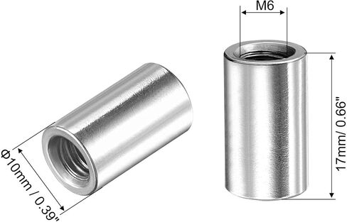 uxcell Round Weld Nuts, M6 x 10mm x 17mm Weld On Bung Female Nut Threaded - 201 Stainless Steel Insert Weldable 10pcs in Saudi Arabia