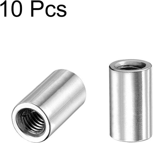 uxcell Round Weld Nuts, M6 x 10mm x 17mm Weld On Bung Female Nut Threaded - 201 Stainless Steel Insert Weldable 10pcs in Saudi Arabia